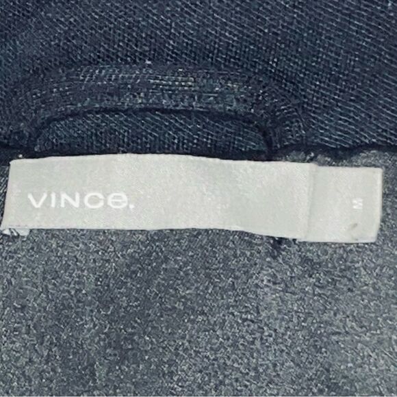 Vince Wm’s Sz Med Black Knit Long Sleeve Asymmetrical Zip Mock Neck Jacket - Picture 6 of 7